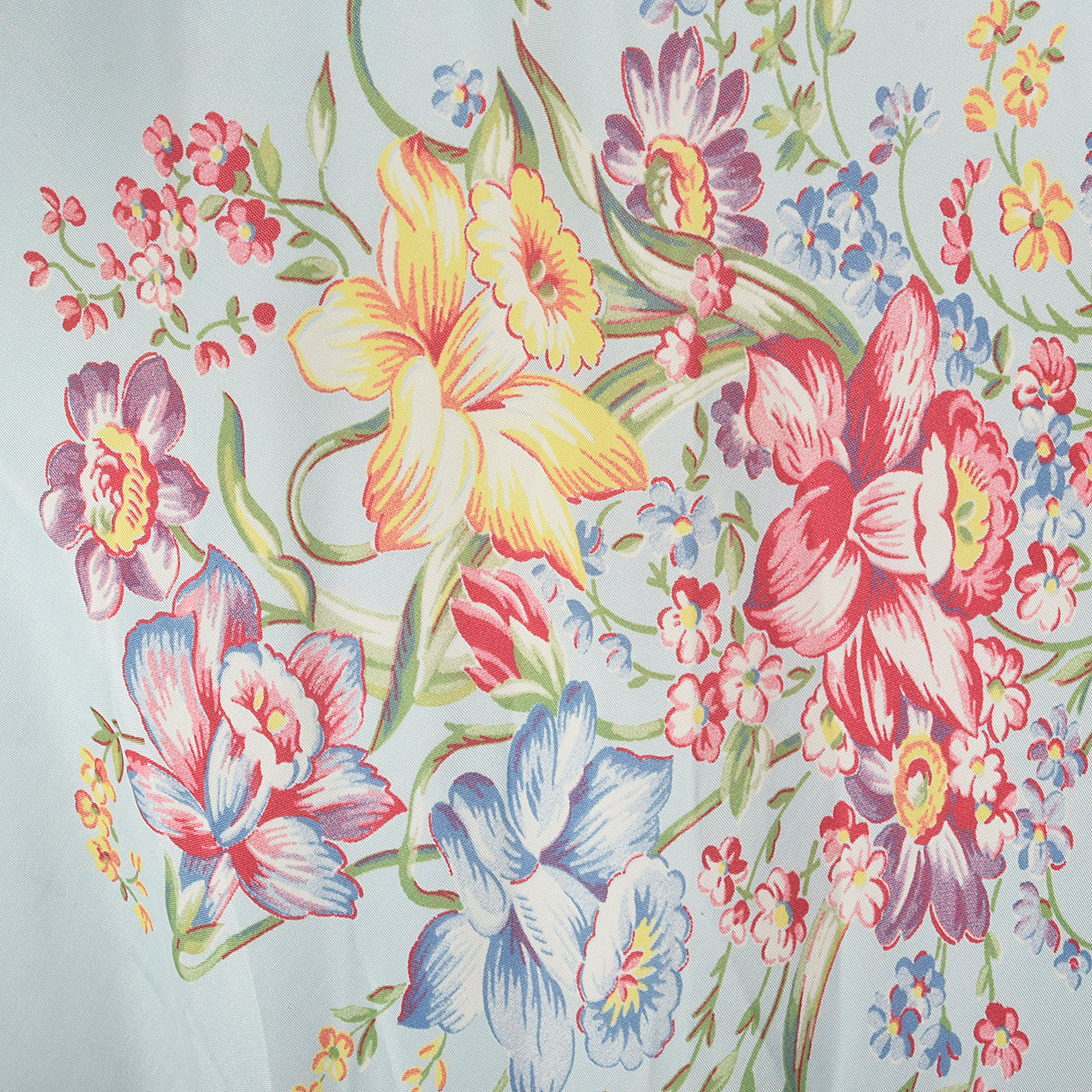 1940s Blue Daffodil Print Nightgown