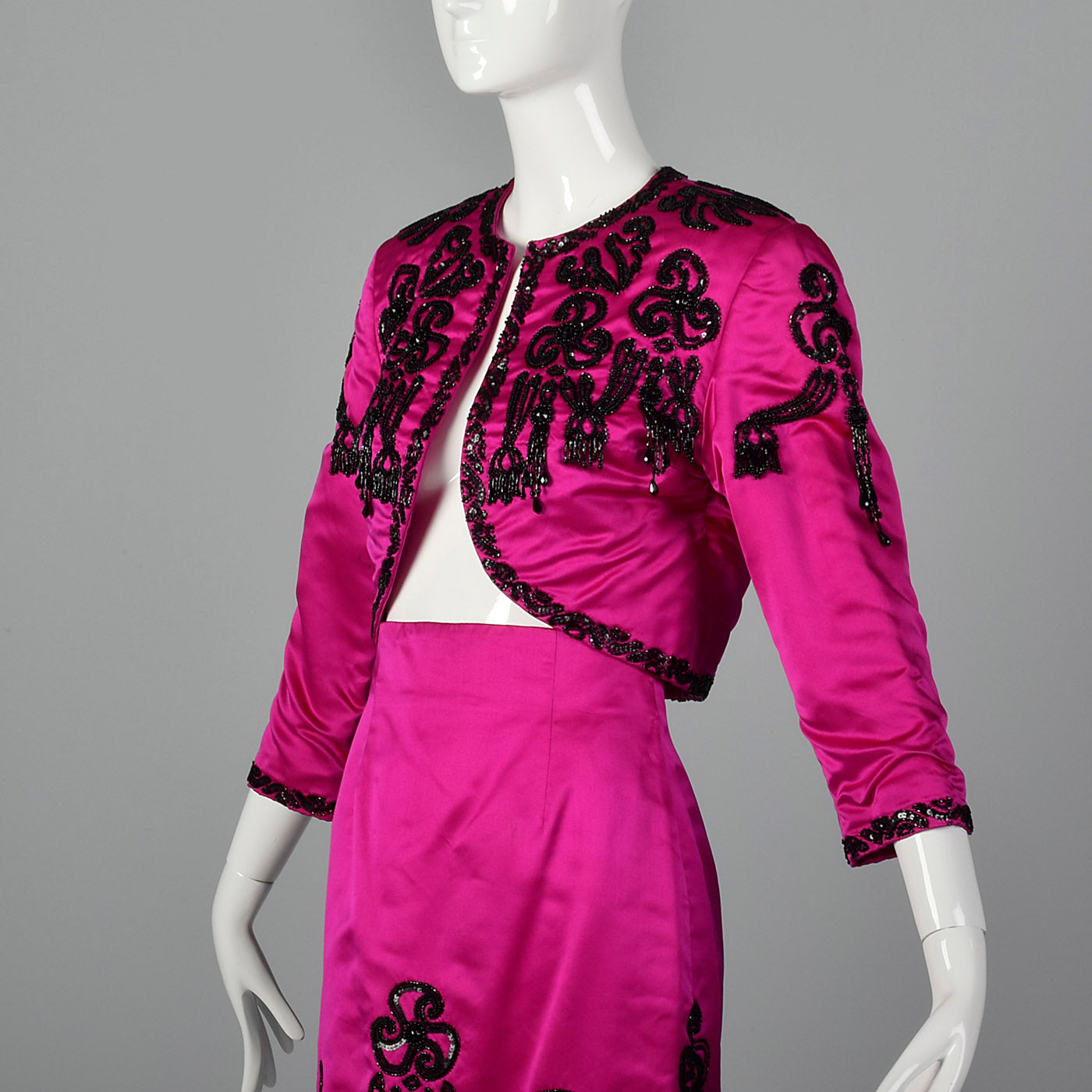 1980s Pilar Rossi Hot Pink Skirt Suit
