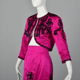 1980s Pilar Rossi Hot Pink Skirt Suit