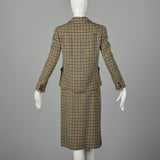 XXS 1960s Brown Skirt Suit