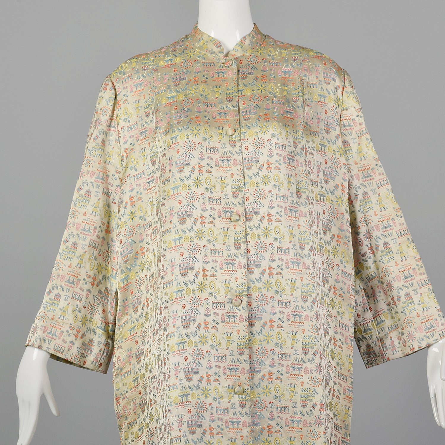 1960s Novelty Figural Brocade Coat