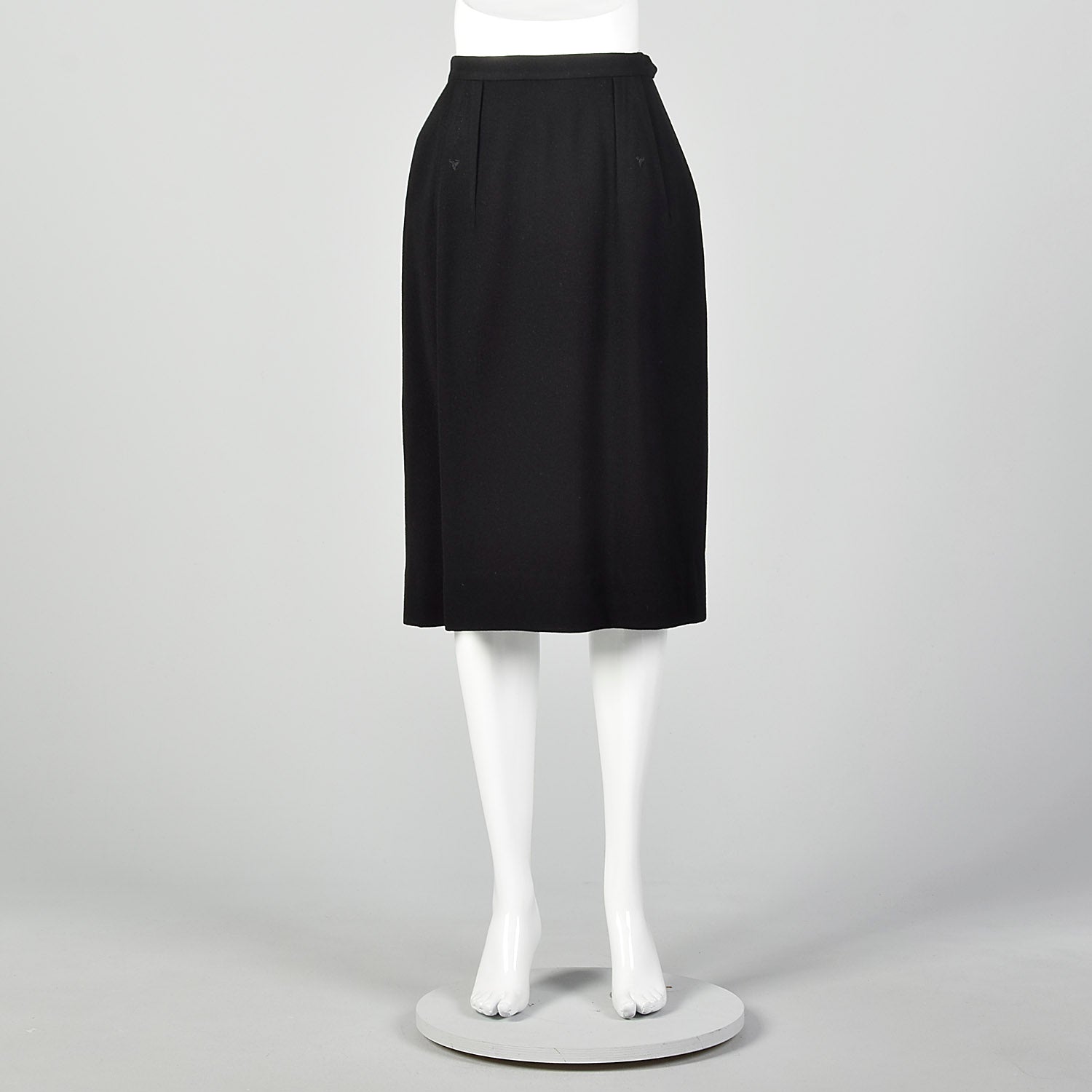 Small 1950s Black Wool Skirt