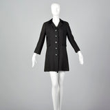 1960s Black Top Coat Style Jacket