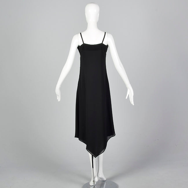 Pierre Cardin Boutique Black Slip Dress with Widow's Peak Hem