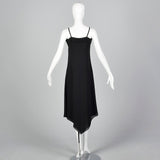 Pierre Cardin Boutique Black Slip Dress with Widow's Peak Hem
