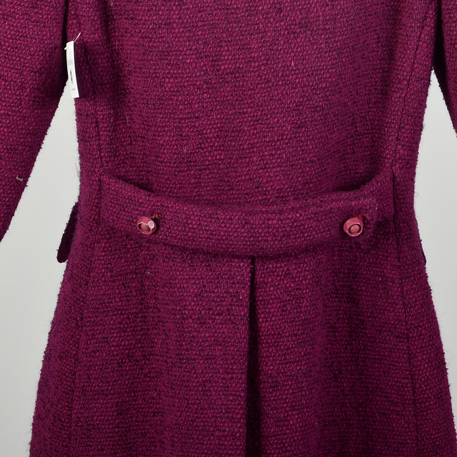 Small 1960s Coat Mauve Tweed Double Breasted Boucle Winter Vintage Outerwear