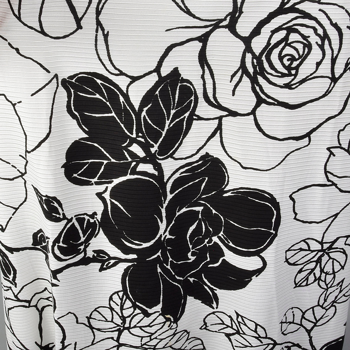 XS 1960s Black White Floral Maxi Dress