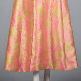 1960s Malcolm Starr Sleeveless Maxi Dress in Pink and Chartreuse Psychedelic Brocade