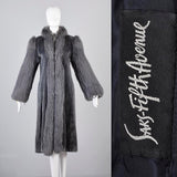 Saks Fifth Avenue Revillon Full Length Sheared Beaver Coat with Fox Fur Tuxedo