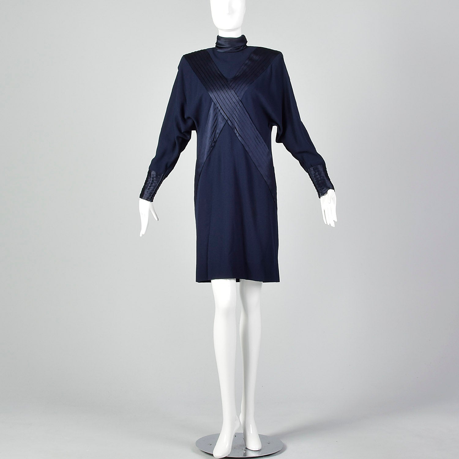 XS-Small Galanos 1980s Navy Dress