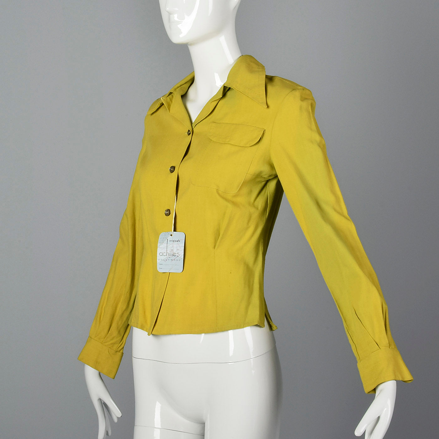 1940s Deadstock Wool Gabardine Shirt