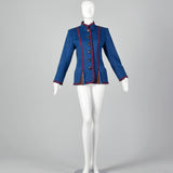 1980s Yves Saint Laurent Rive Gauche Blue Wool Jacket
