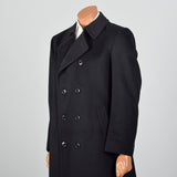 1980s Black Wool Heavy Overcoat