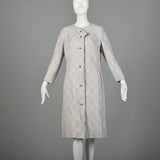 Medium 1960s Gray and White Greek Key Dress Coat