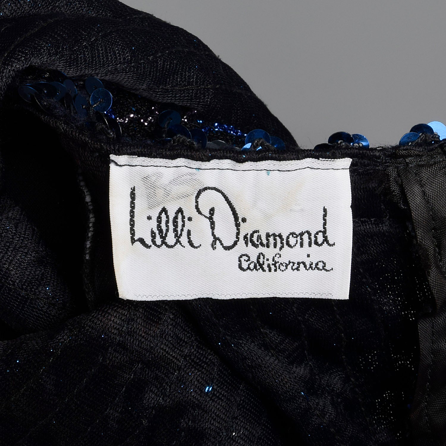 XL-XXL Lilli Diamond 1970s Blue Sequin Long Dress