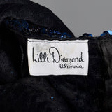 XL-XXL Lilli Diamond 1970s Blue Sequin Long Dress