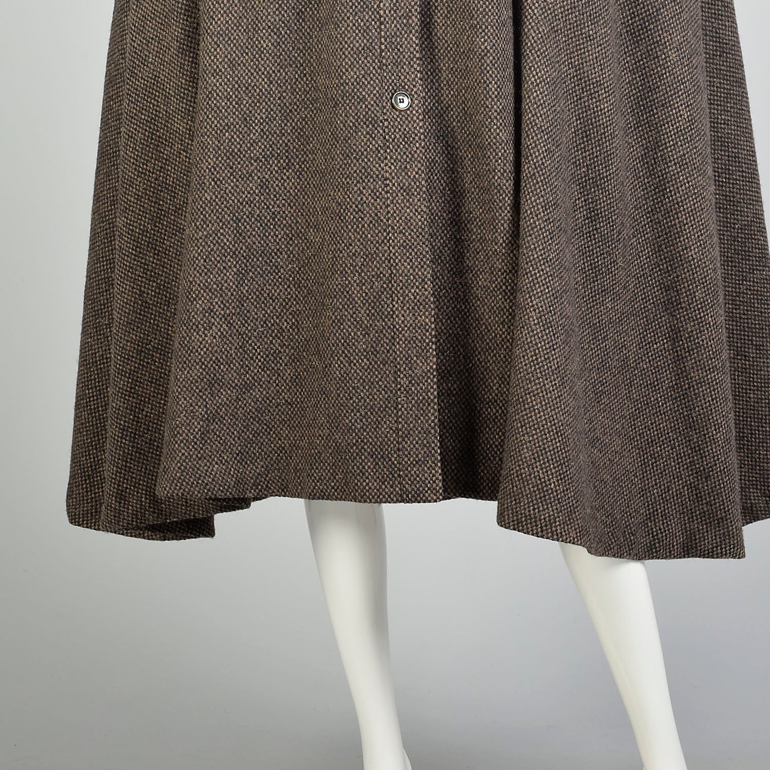 OSFM 1970s Cape Brown Hooded Tweed Wool Vintage Winter Outerwear