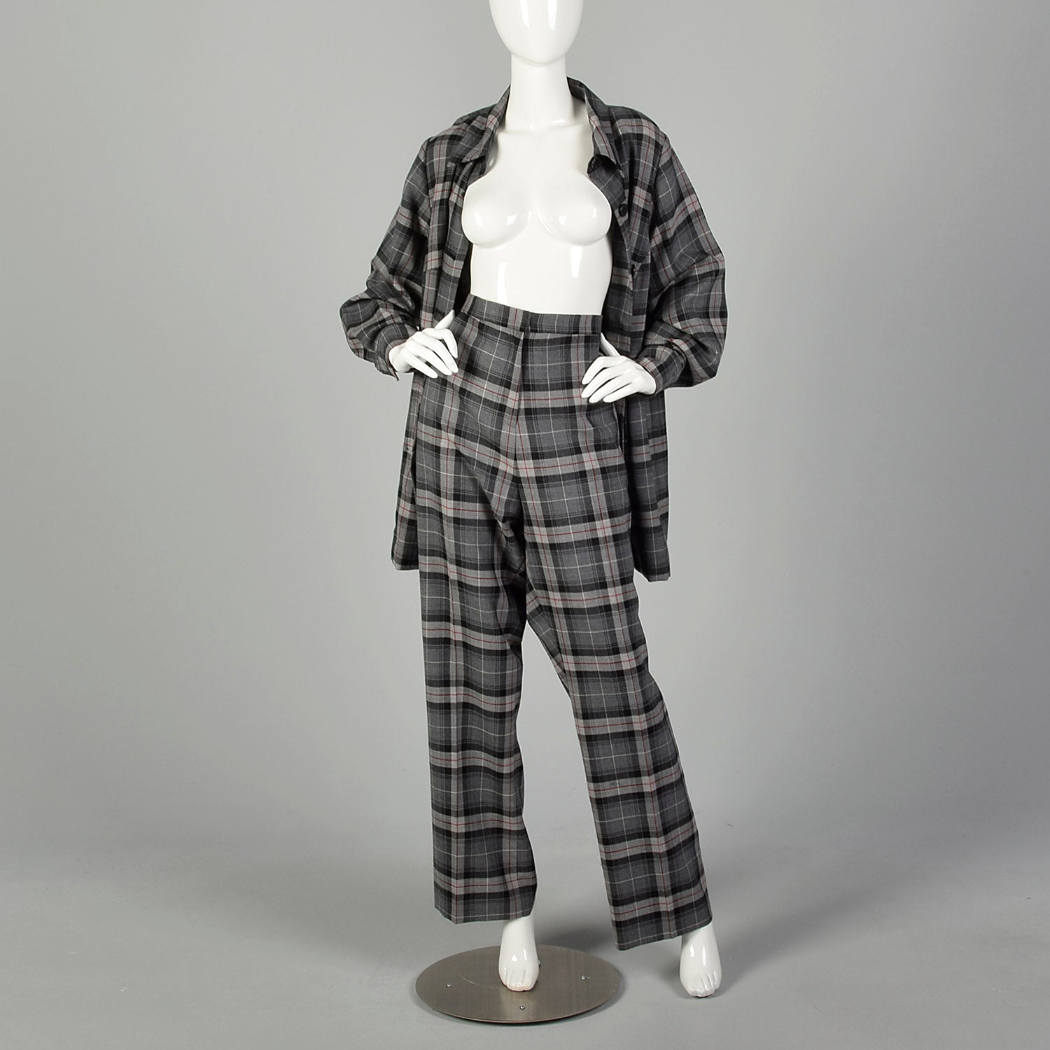 XXL Pendleton Plaid Pant Suit with Gray Shirt Jacket