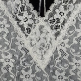1950s Lace Trim White Nylon Slip with Adjustable Straps