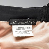 XL 1990s Lillie Rubin Dress Formal Evening Gown Black Prom Dress Illusion
