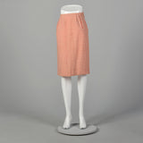XS 1950s Pink Tweed Pencil Skirt