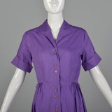 XS-Small 1950s Purple Shirtwaist Day Dress