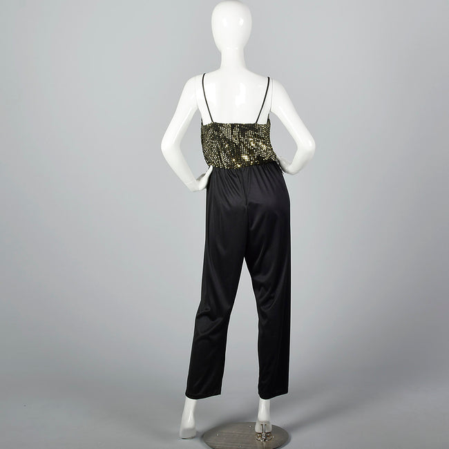 1970s Sequined Low Cut Jumpsuit