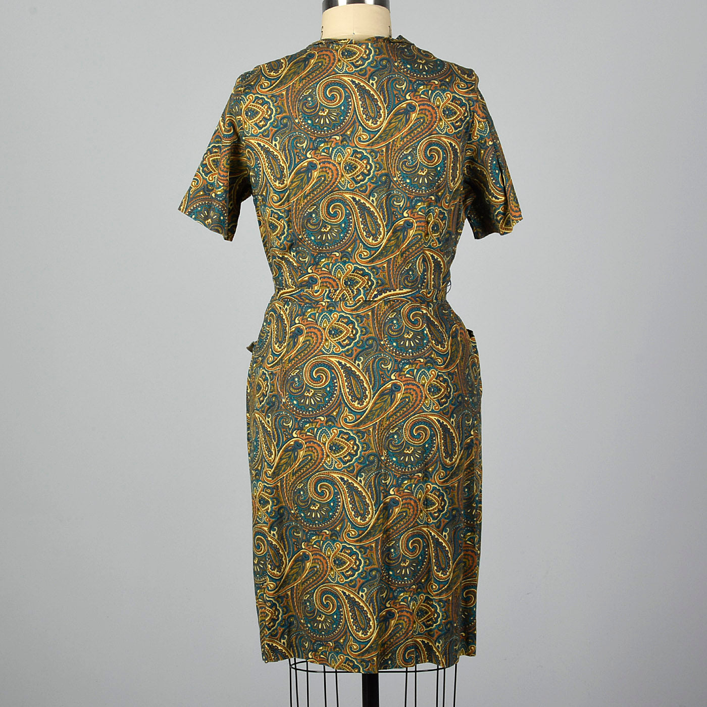 1950s Cotton Day Dress in Paisley Print