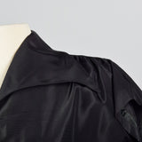1950s Black Taffeta Fit and Flare Top