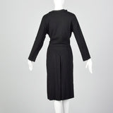 1940s Black Knit Dress with Tails