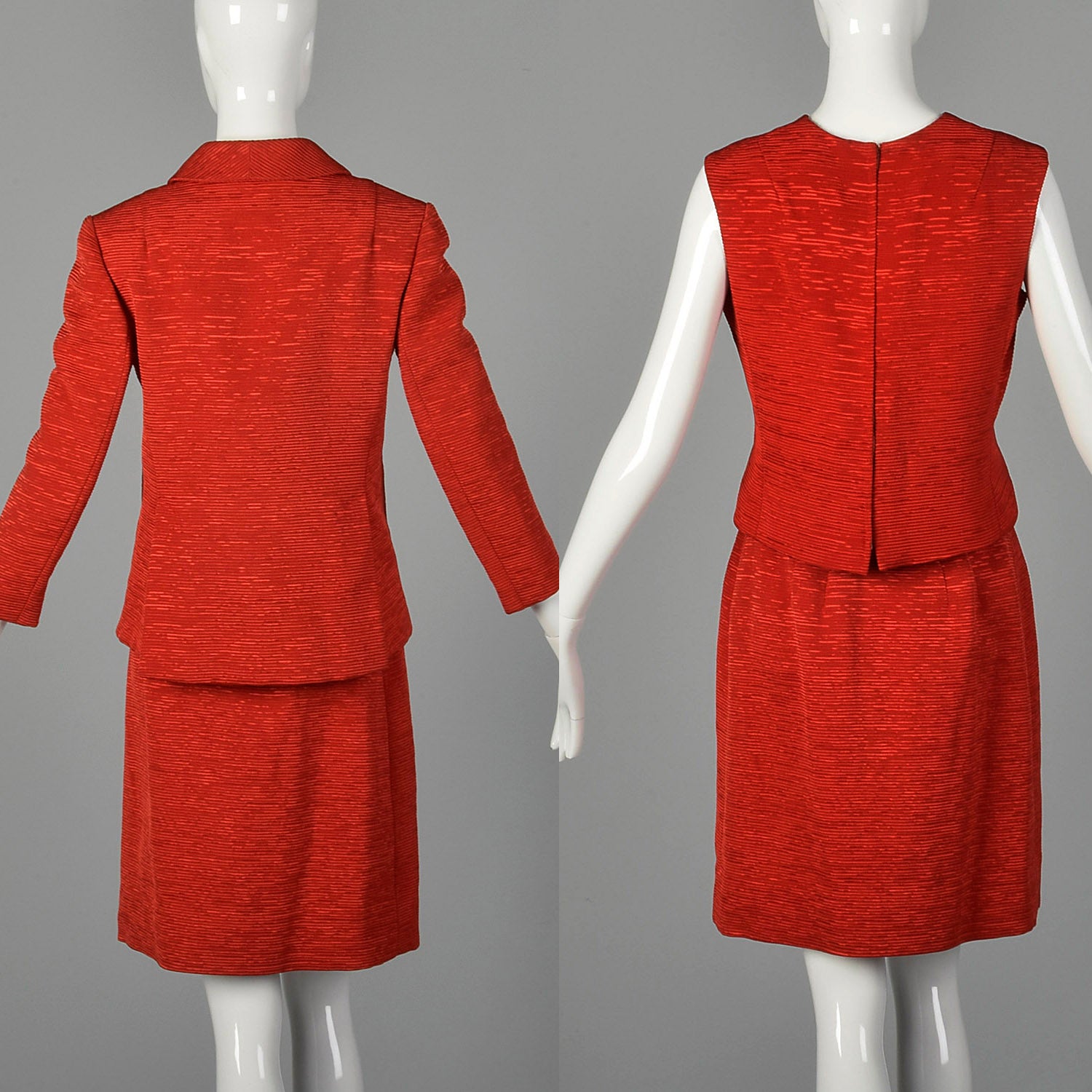 XS 1960s Harrods Red Three Piece Suit