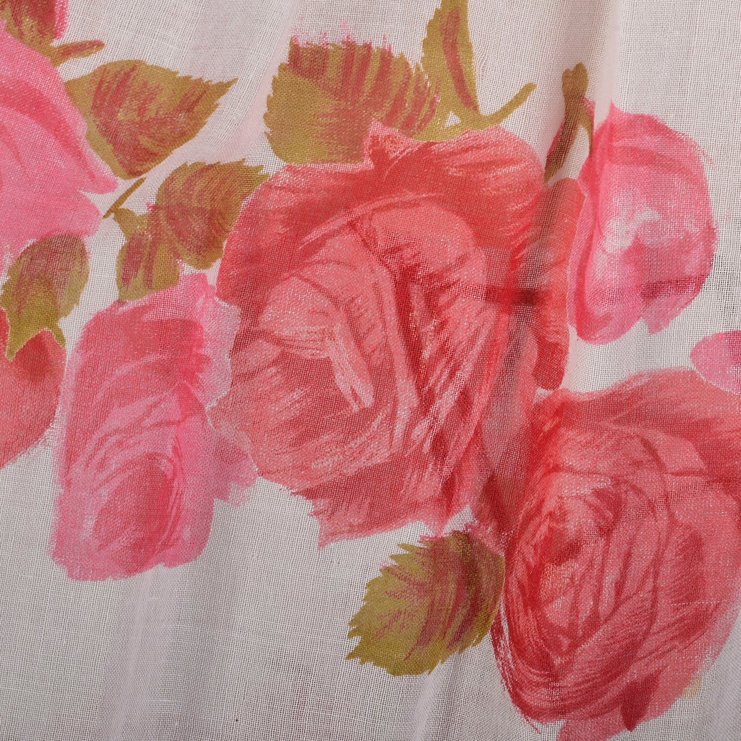 XXS 1950s Sleeveless Flowy Pink Novelty Rose Print Cotton Summer Day Dress