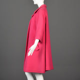 1950s Pink Wool Coat with Great Gold Buttons