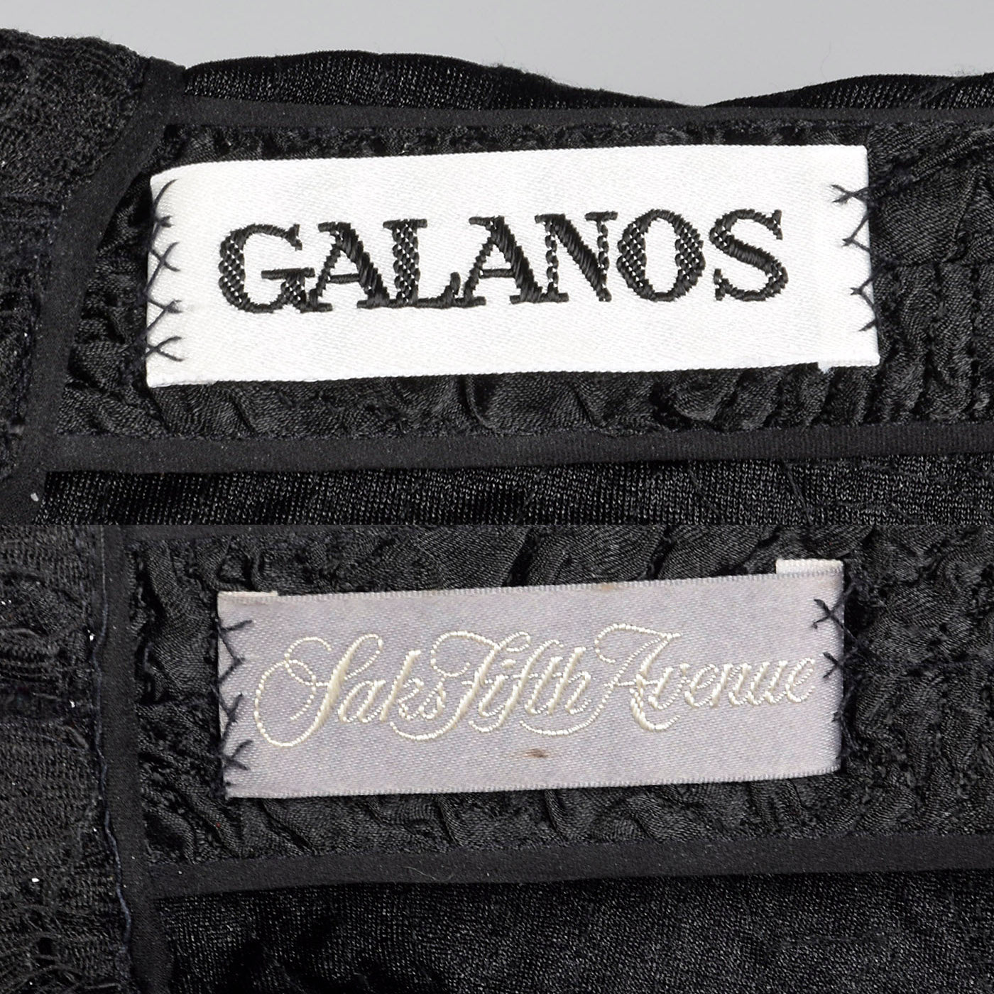 Galanos Sheer Lace Little Black Dress with Dramatic Bishop Sleeves