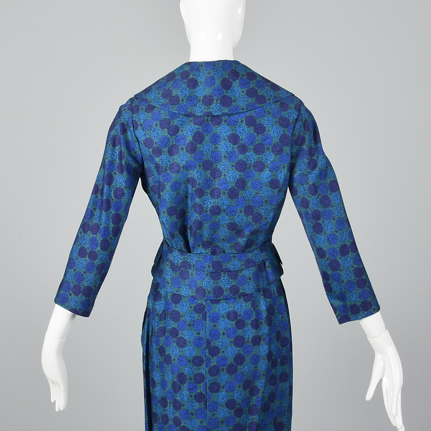 1950s Skirt Suit in a Beautiful Blue Print