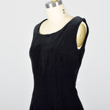 1950s Black Velvet Jumper Dress