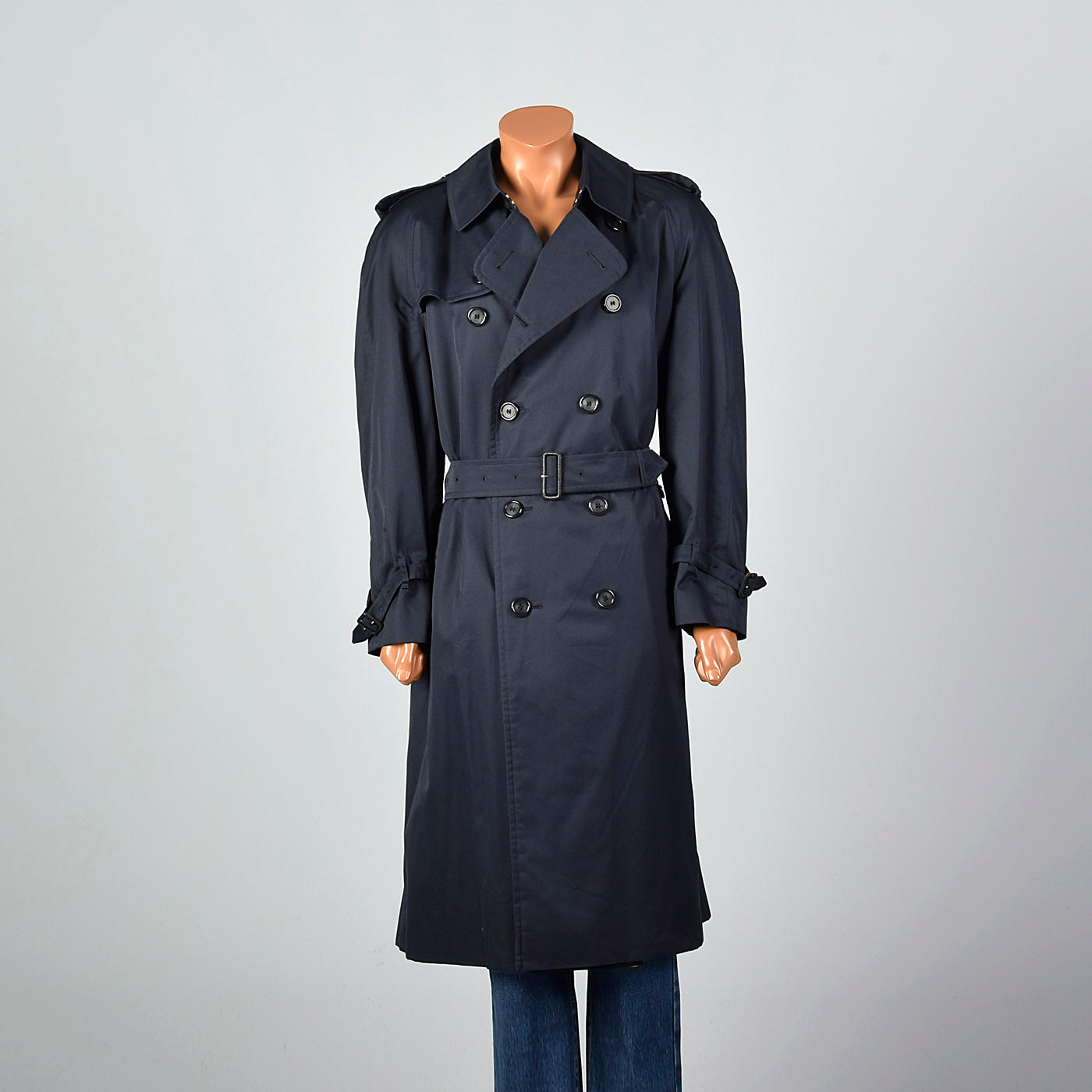 Vintage Burberry Trench Mens Navy Blue Trench Coat Vintage