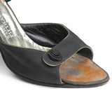 1950s Black Slingback High Heels