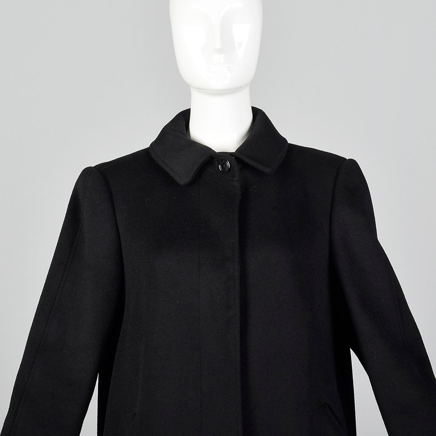 1980s Black Wool Winter Coat