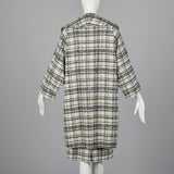 1960s Plaid Clutch Coat with Matching Skirt