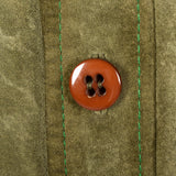 1970s Mens Green Split Hide Safari Suit