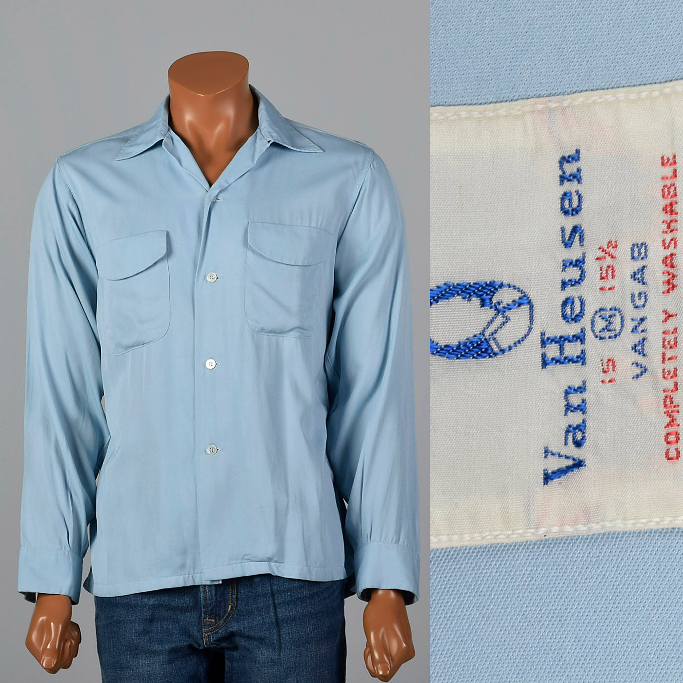 1950s Van Heusen Blue Shirt