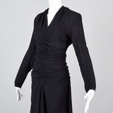 1940s Mary Muffet Black Rayon Crepe Dress