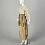 Medium 2000s Mary McFadden Dress Beaded Ombre Long Sleeve Couture Formal Evening Gown