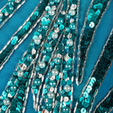 Sequined Bob Mackie Gown with a Layered Silk Chiffon Skirt