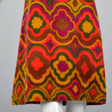 1960s Printed Velour Shift Dress
