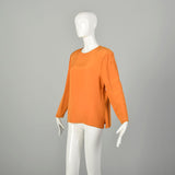 XL 1980s Bill Blass Pumpkin Autumn Set Cozy Wide Wale Corduroy Jacket Slinky Blouse