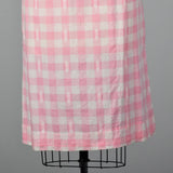 1950s Pink Gingham Pencil Dress