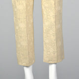 1950s Ivory Brocade Cigarette Pants