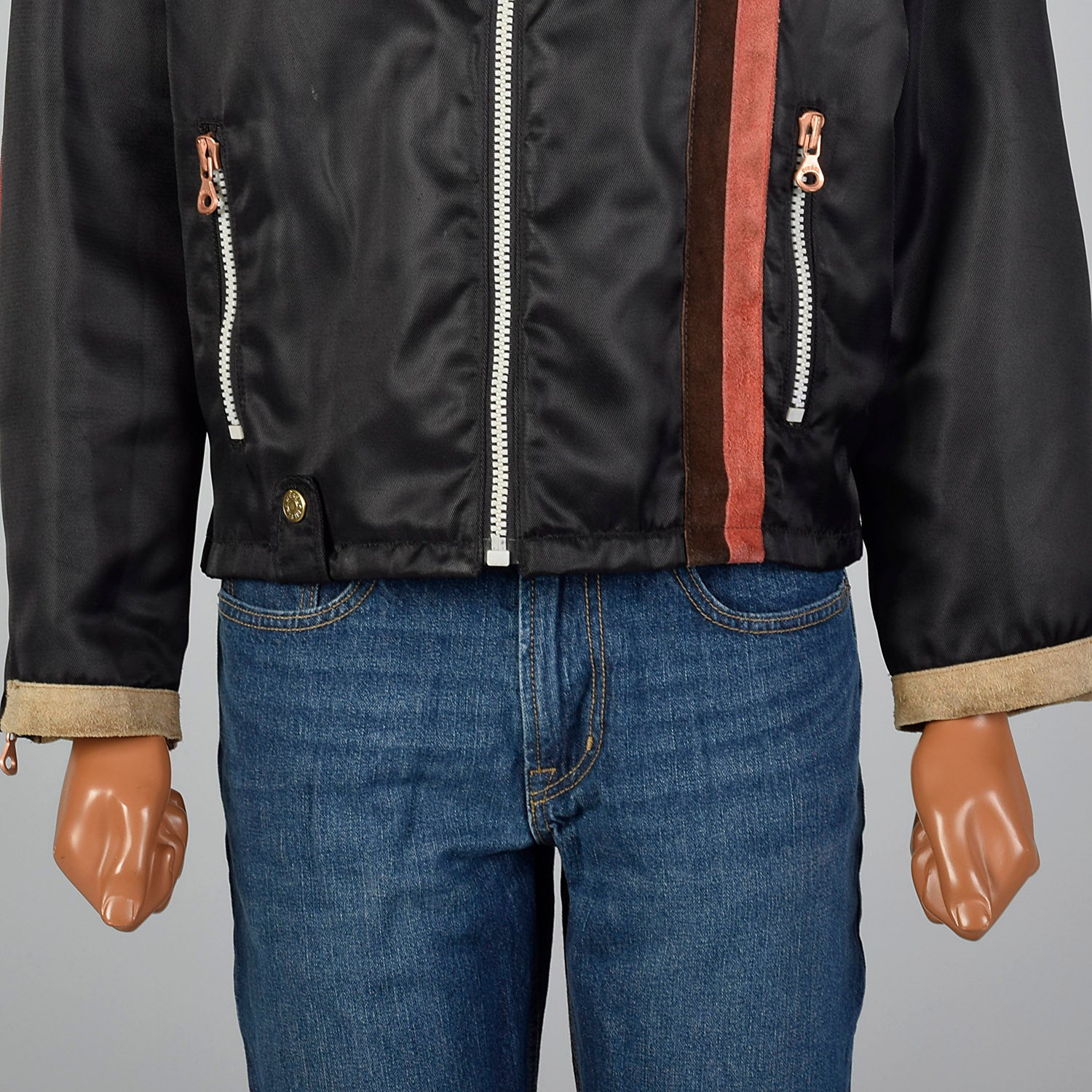 1990s Motorcycle Jacket with Leather Trim